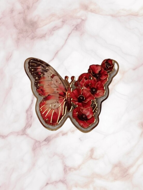 Other - Butterfly & Red Roses Clip Bookmark